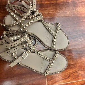 Beige ASH play studded sandals